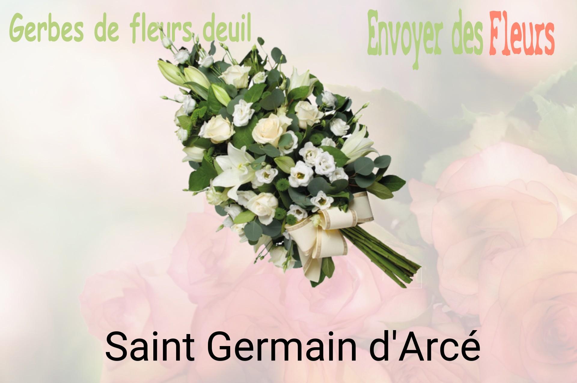 Gerbe de fleurs de deuil livrée à Saint-Germain-d'Arcé